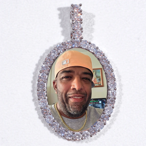 Large 3D Oval Custom Picture Pendant