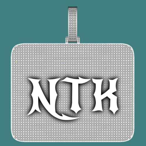 CUSTOM LETTER NECKLACE 3D BIG SQUARE