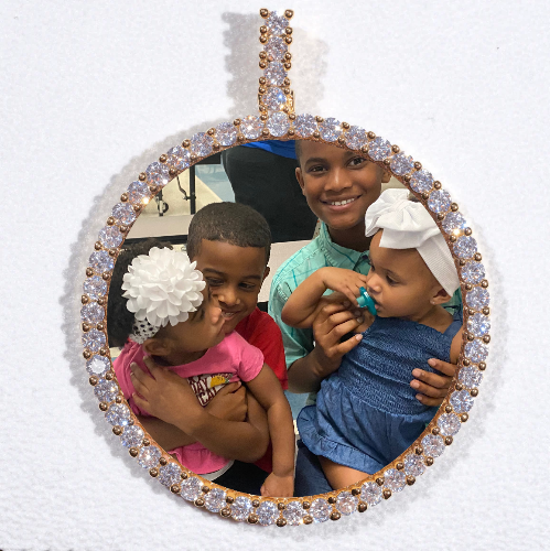 LARGE 3D CIRCLE CUSTOM PICTURE PENDANT