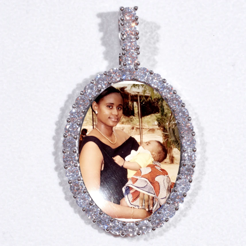 Large 3D Oval Custom Picture Pendant
