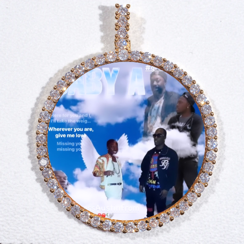 LARGE 3D CIRCLE CUSTOM PICTURE PENDANT
