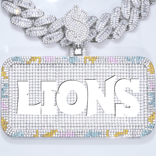 CUSTOM LETTER NECKLACE 3D COLORFUL SQUARE