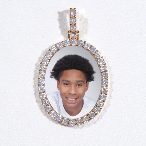 3D Oval Custom Picture Pendant