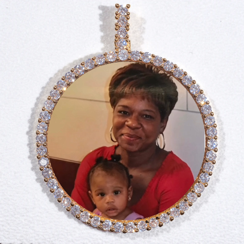 LARGE 3D CIRCLE CUSTOM PICTURE PENDANT