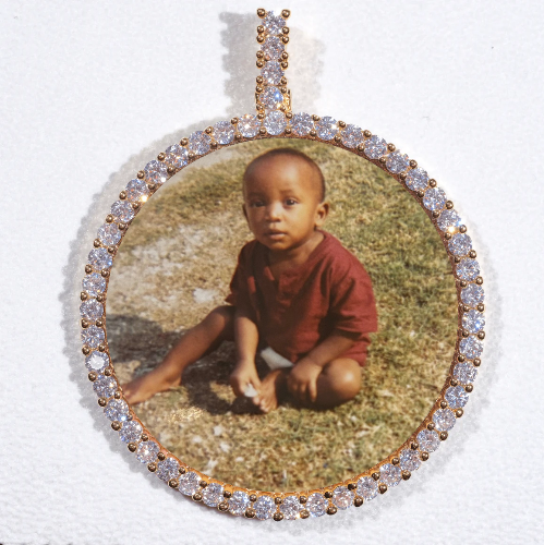 LARGE 3D CIRCLE CUSTOM PICTURE PENDANT