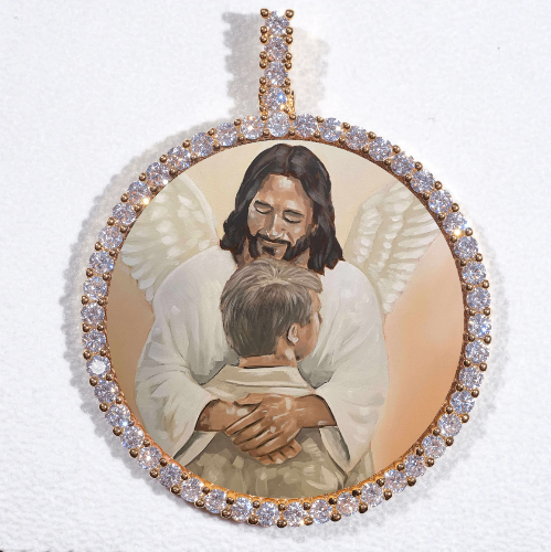 LARGE 3D CIRCLE CUSTOM PICTURE PENDANT