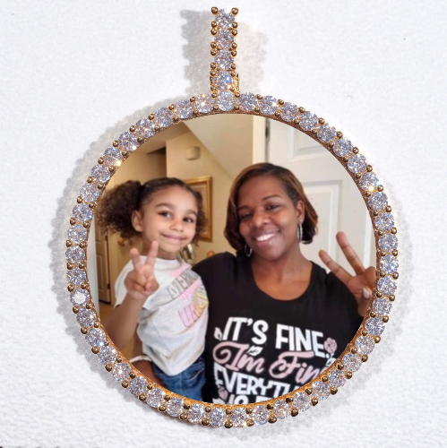 LARGE 3D CIRCLE CUSTOM PICTURE PENDANT