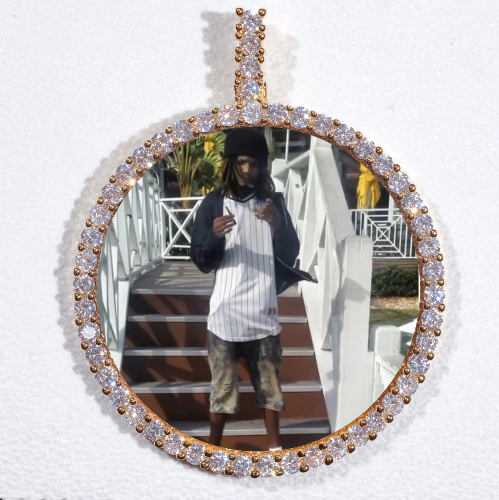LARGE 3D CIRCLE CUSTOM PICTURE PENDANT
