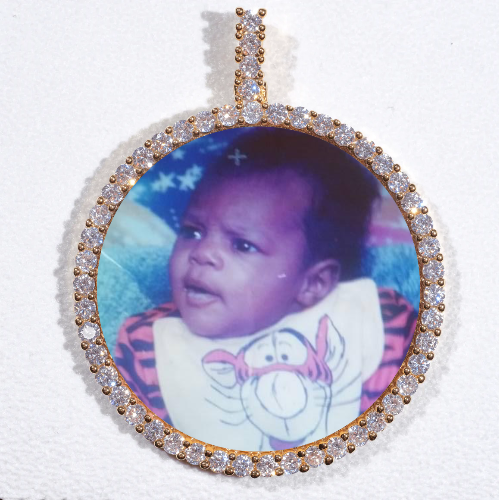 LARGE 3D CIRCLE CUSTOM PICTURE PENDANT
