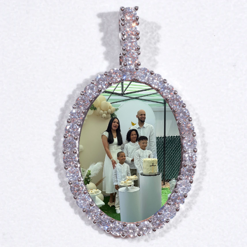 Large 3D Oval Custom Picture Pendant
