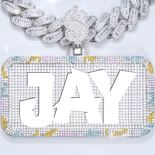 CUSTOM LETTER NECKLACE 3D COLORFUL SQUARE