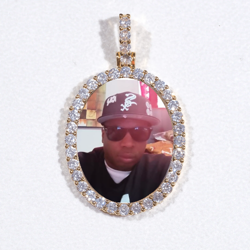 3D Oval Custom Picture Pendant