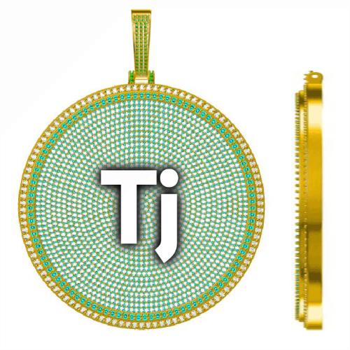 CUSTOM LETTER NECKLACE 3D BIG DISC