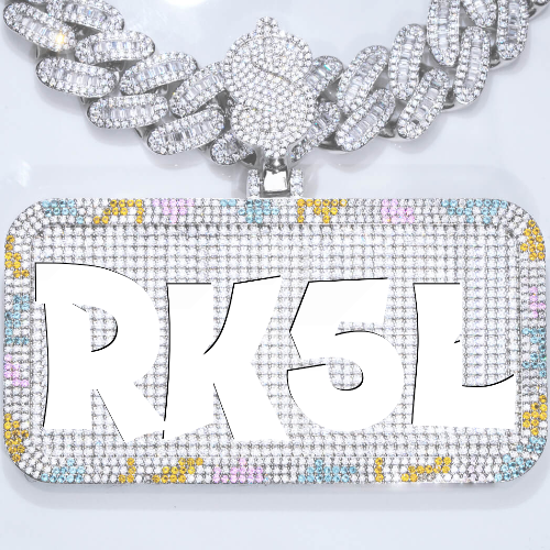CUSTOM LETTER NECKLACE 3D COLORFUL SQUARE
