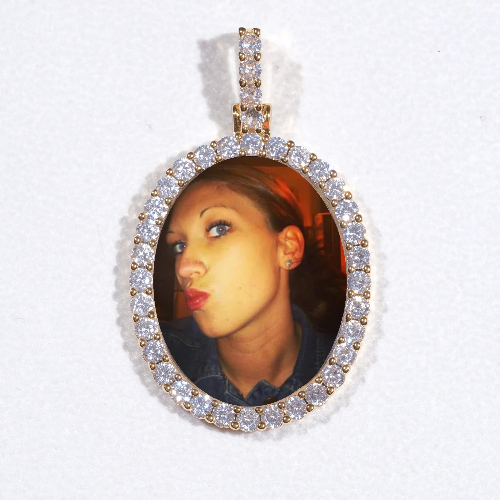 3D Oval Custom Picture Pendant