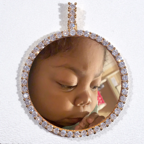 LARGE 3D CIRCLE CUSTOM PICTURE PENDANT
