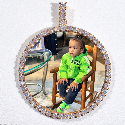 LARGE 3D CIRCLE CUSTOM PICTURE PENDANT
