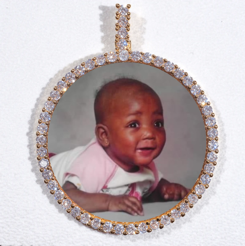 LARGE 3D CIRCLE CUSTOM PICTURE PENDANT
