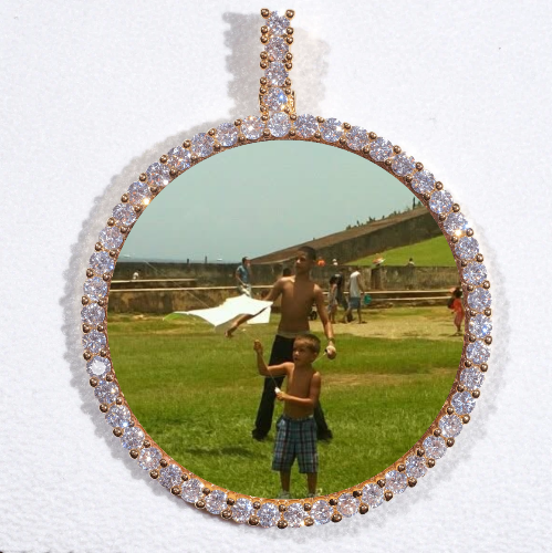 LARGE 3D CIRCLE CUSTOM PICTURE PENDANT