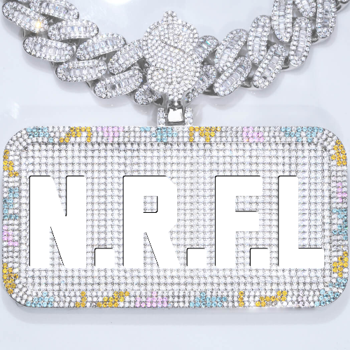 CUSTOM LETTER NECKLACE 3D COLORFUL SQUARE