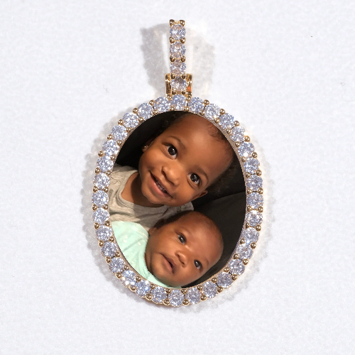 3D Oval Custom Picture Pendant