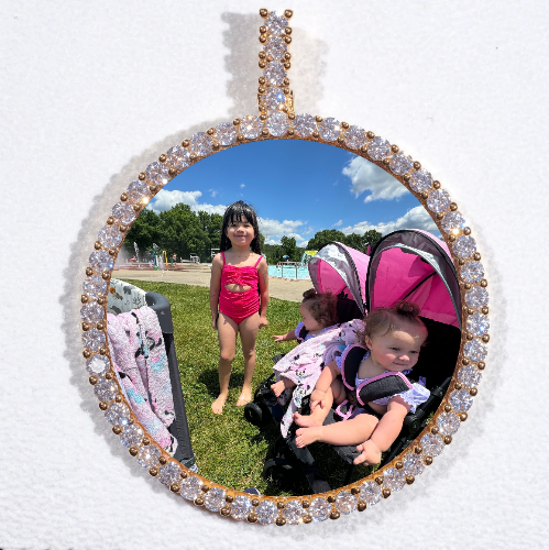 LARGE 3D CIRCLE CUSTOM PICTURE PENDANT