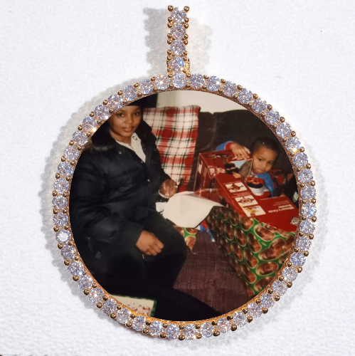 LARGE 3D CIRCLE CUSTOM PICTURE PENDANT