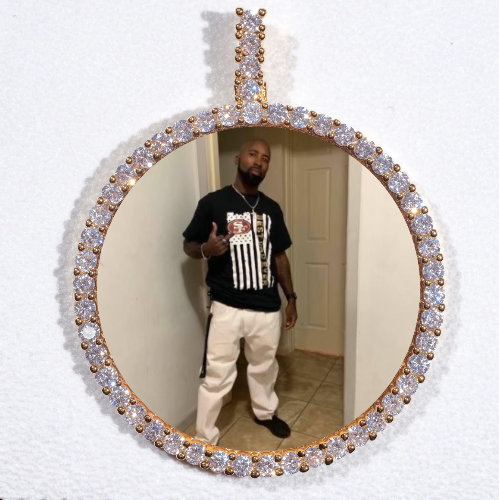 LARGE 3D CIRCLE CUSTOM PICTURE PENDANT