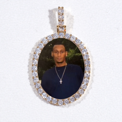 3D Oval Custom Picture Pendant