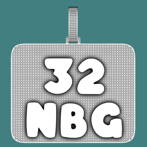 CUSTOM LETTER NECKLACE 3D BIG SQUARE