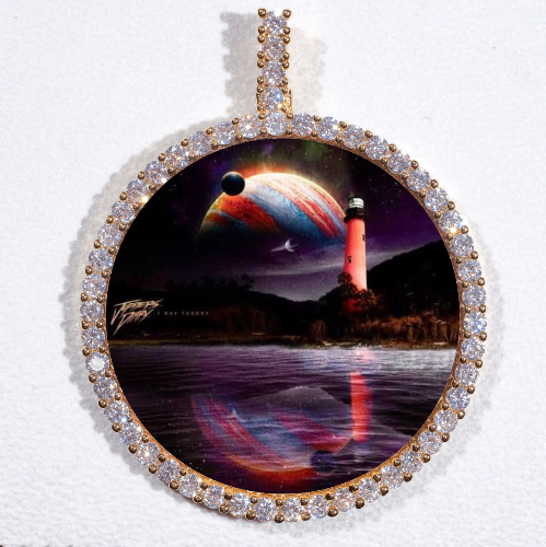 LARGE 3D CIRCLE CUSTOM PICTURE PENDANT