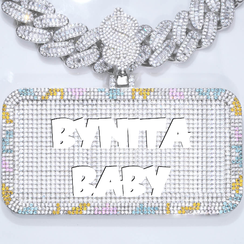 CUSTOM LETTER NECKLACE 3D COLORFUL SQUARE