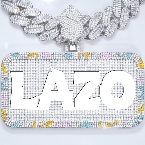 CUSTOM LETTER NECKLACE 3D COLORFUL SQUARE