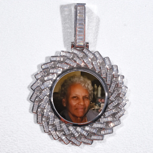 Large 3D Baguette Custom Picture Pendant