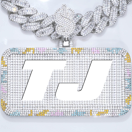 CUSTOM LETTER NECKLACE 3D COLORFUL SQUARE