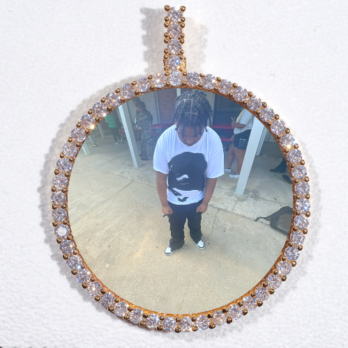 LARGE 3D CIRCLE CUSTOM PICTURE PENDANT