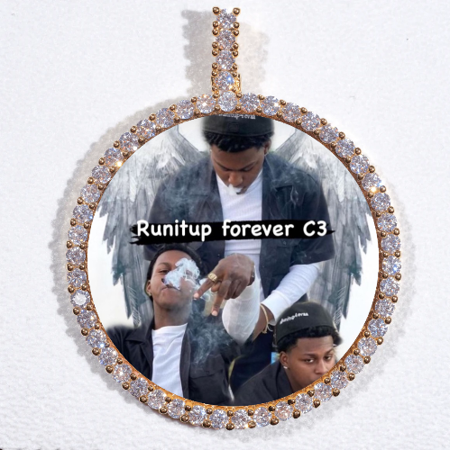 LARGE 3D CIRCLE CUSTOM PICTURE PENDANT