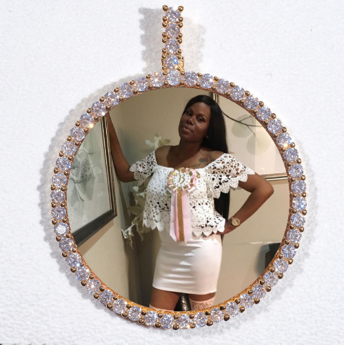 LARGE 3D CIRCLE CUSTOM PICTURE PENDANT