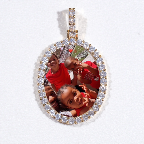 3D Oval Custom Picture Pendant
