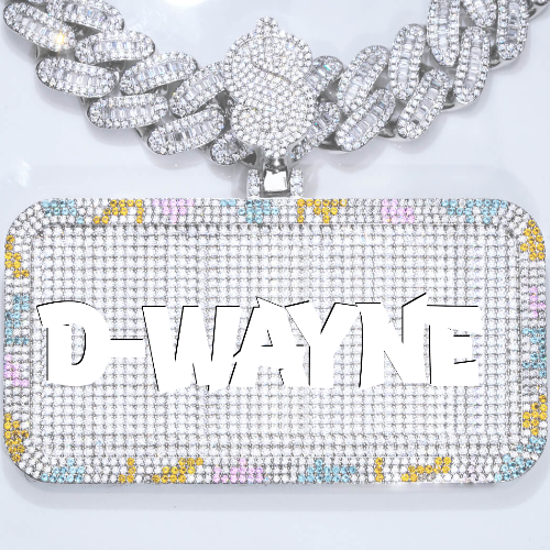 CUSTOM LETTER NECKLACE 3D COLORFUL SQUARE