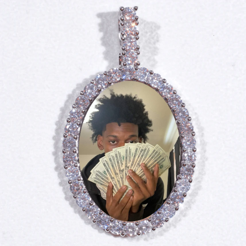 Large 3D Oval Custom Picture Pendant