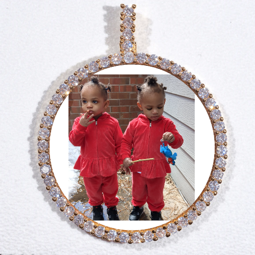 LARGE 3D CIRCLE CUSTOM PICTURE PENDANT