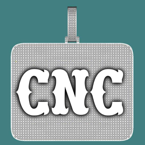 CUSTOM LETTER NECKLACE 3D BIG SQUARE