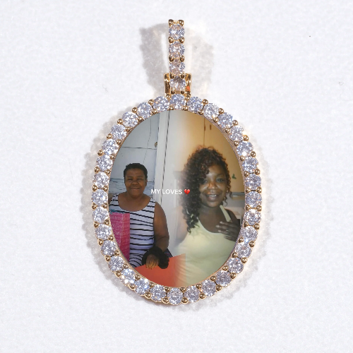 3D Oval Custom Picture Pendant