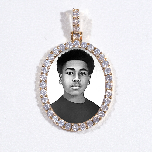 3D Oval Custom Picture Pendant