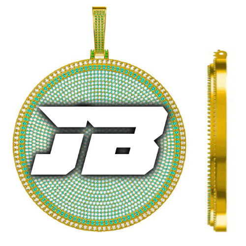 CUSTOM LETTER NECKLACE 3D BIG DISC