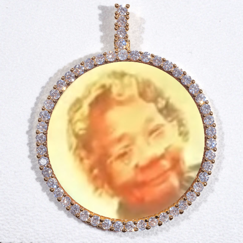 LARGE 3D CIRCLE CUSTOM PICTURE PENDANT