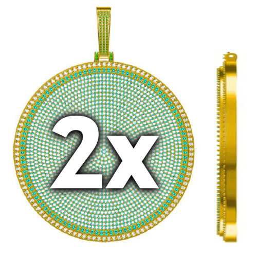 CUSTOM LETTER NECKLACE 3D BIG DISC