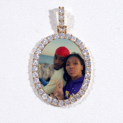 3D Oval Custom Picture Pendant