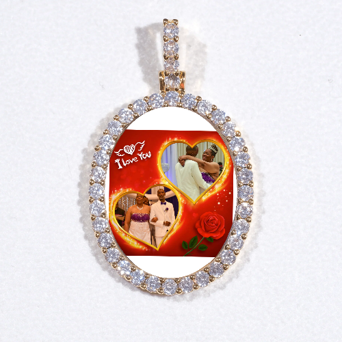 3D Oval Custom Picture Pendant